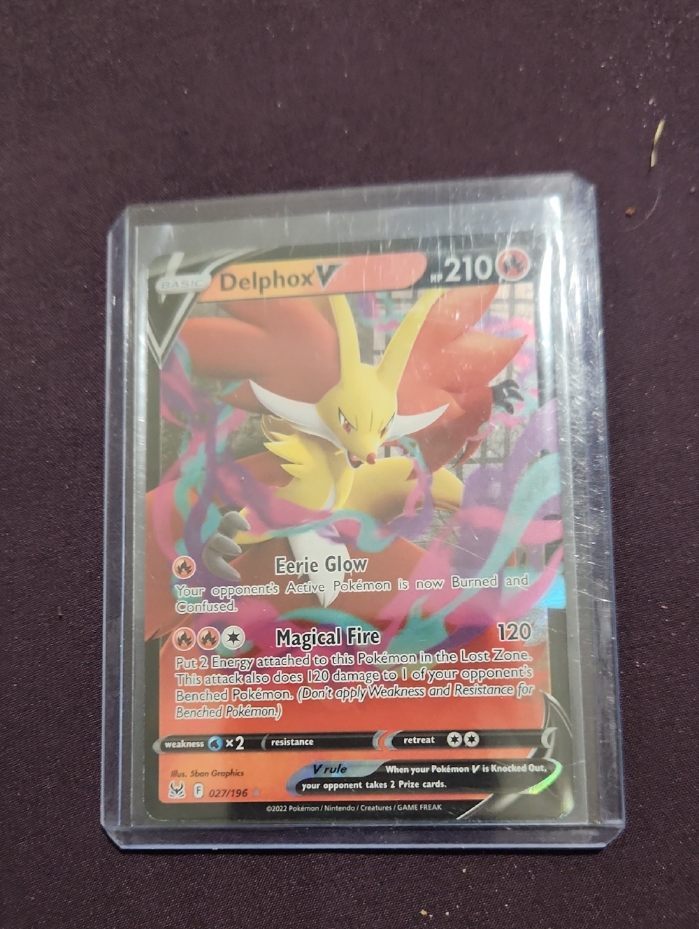 Pokémon TCG Delphox V Sword & Shield - Lost Origin 027/196 Holo Ultra Rare